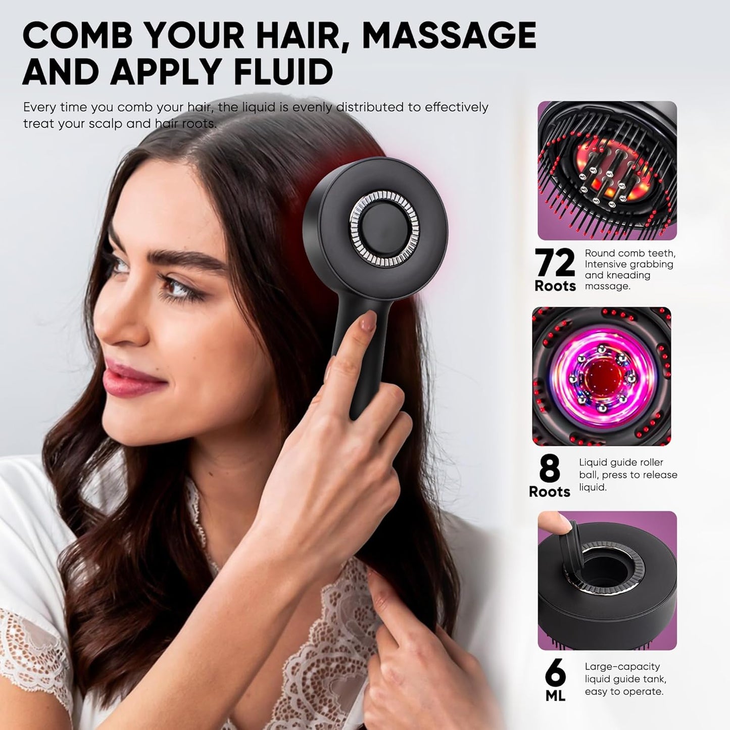 Glowix Light Therapy Scalp Massager for Hair Loss & Oil Applicator