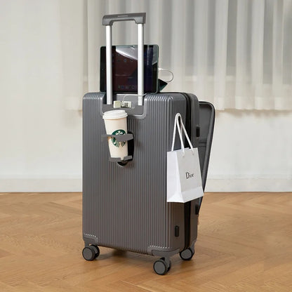Multifunction Luggage Bag, with aluminum frame, multifunctional front opening, wheels, USB charging zipper trolley